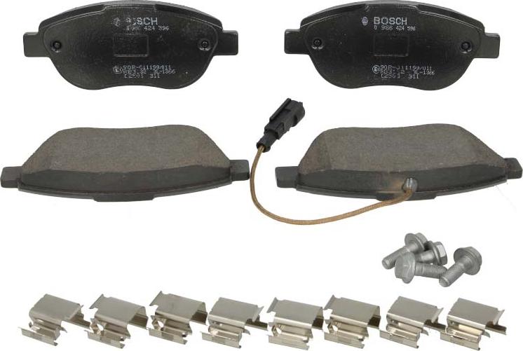 BOSCH 0 986 424 596 — Zestaw klocków hamulcowych, hamulce tarczowe