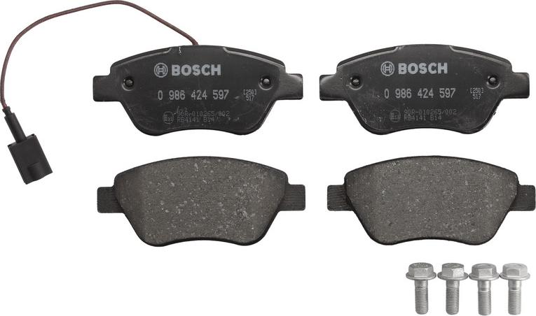 BOSCH 0 986 424 597 — Zestaw klocków hamulcowych, hamulce tarczowe