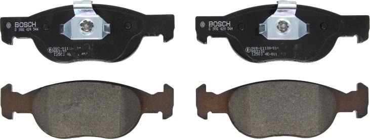 BOSCH 0 986 424 544 — Zestaw klocków hamulcowych, hamulce tarczowe