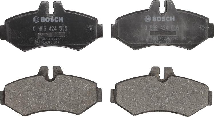 BOSCH 0 986 424 516 — Zestaw klocków hamulcowych, hamulce tarczowe