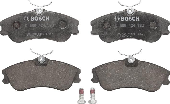 BOSCH 0 986 424 583 — Zestaw klocków hamulcowych, hamulce tarczowe
