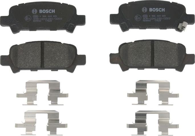 BOSCH 0 986 424 650 — Zestaw klocków hamulcowych, hamulce tarczowe