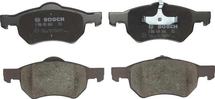 BOSCH 0 986 424 668 — Zestaw klocków hamulcowych, hamulce tarczowe