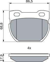 BOSCH 0 986 424 606 — Zestaw klocków hamulcowych, hamulce tarczowe