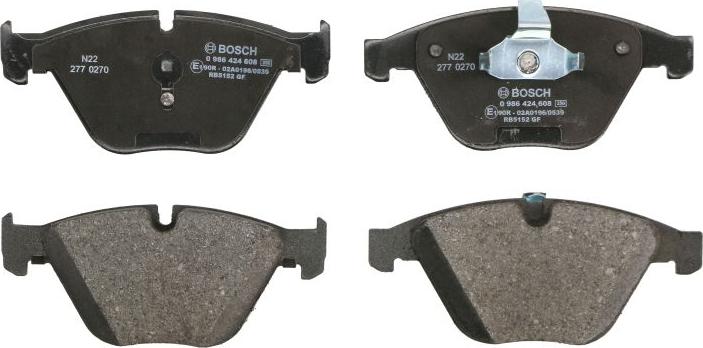 BOSCH 0 986 424 608 — Zestaw klocków hamulcowych, hamulce tarczowe