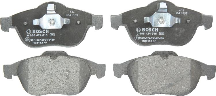 BOSCH 0 986 424 616 — Zestaw klocków hamulcowych, hamulce tarczowe