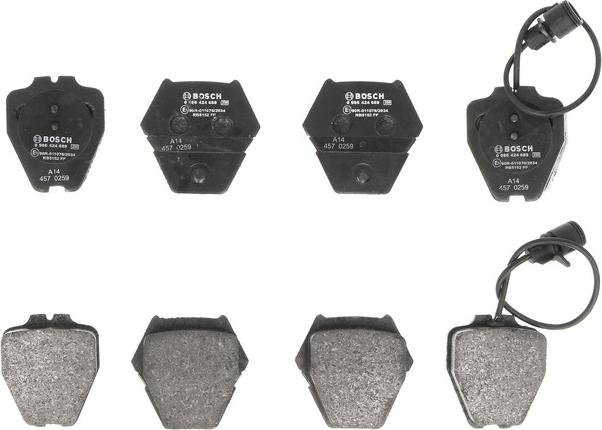 BOSCH 0 986 424 689 — Zestaw klocków hamulcowych, hamulce tarczowe