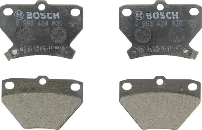BOSCH 0 986 424 630 — Zestaw klocków hamulcowych, hamulce tarczowe