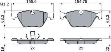 BOSCH 0 986 424 620 — Zestaw klocków hamulcowych, hamulce tarczowe