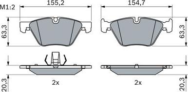 BOSCH 0 986 424 621 — Zestaw klocków hamulcowych, hamulce tarczowe