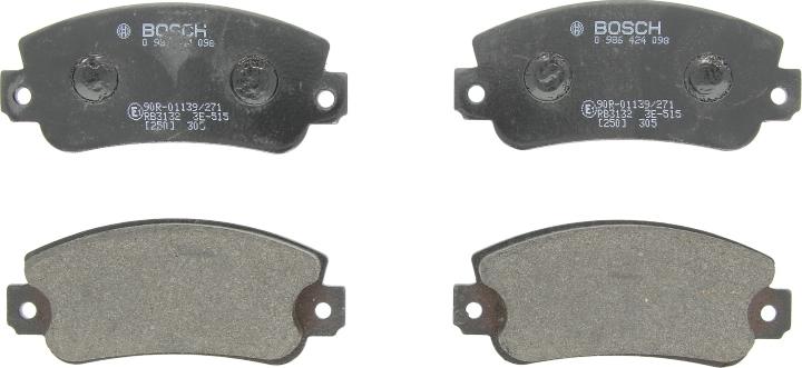 BOSCH 0 986 424 098 — Zestaw klocków hamulcowych, hamulce tarczowe