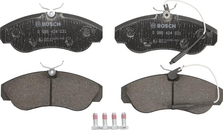 BOSCH 0 986 424 031 — Zestaw klocków hamulcowych, hamulce tarczowe