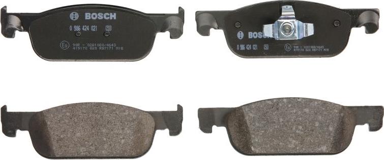 BOSCH 0 986 424 021 — Zestaw klocków hamulcowych, hamulce tarczowe