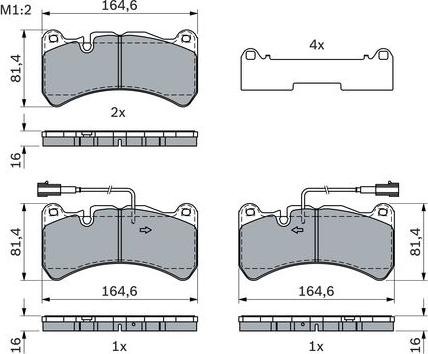 BOSCH 0 986 424 104 — Zestaw klocków hamulcowych, hamulce tarczowe