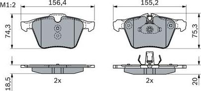 BOSCH 0 986 424 125 — Zestaw klocków hamulcowych, hamulce tarczowe