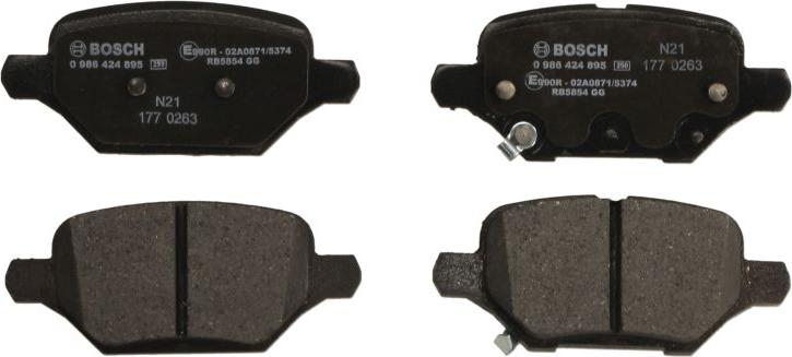 BOSCH 0 986 424 895 — Zestaw klocków hamulcowych, hamulce tarczowe
