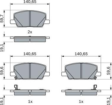 BOSCH 0 986 424 896 — Zestaw klocków hamulcowych, hamulce tarczowe