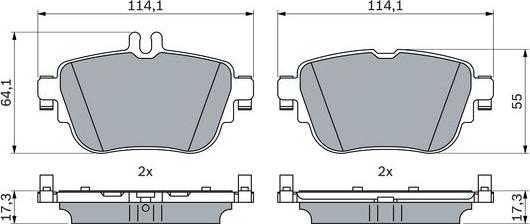 BOSCH 0 986 424 845 — Zestaw klocków hamulcowych, hamulce tarczowe