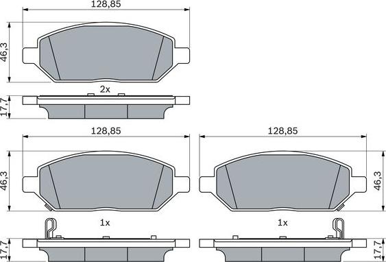 BOSCH 0 986 424 842 — Zestaw klocków hamulcowych, hamulce tarczowe