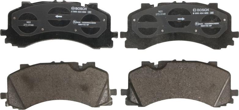 BOSCH 0 986 424 850 — Zestaw klocków hamulcowych, hamulce tarczowe