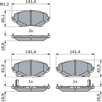BOSCH 0 986 424 865 — Zestaw klocków hamulcowych, hamulce tarczowe