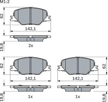 BOSCH 0 986 424 868 — Zestaw klocków hamulcowych, hamulce tarczowe