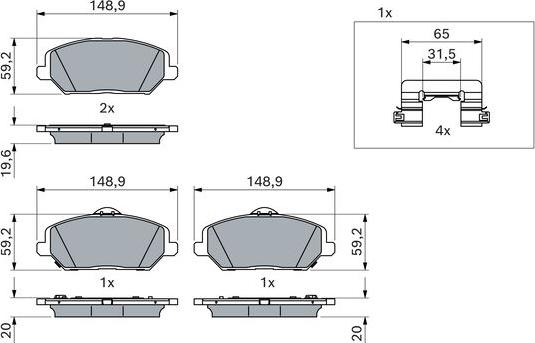 BOSCH 0 986 424 862 — Zestaw klocków hamulcowych, hamulce tarczowe