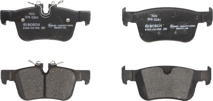 BOSCH 0 986 424 802 — Zestaw klocków hamulcowych, hamulce tarczowe