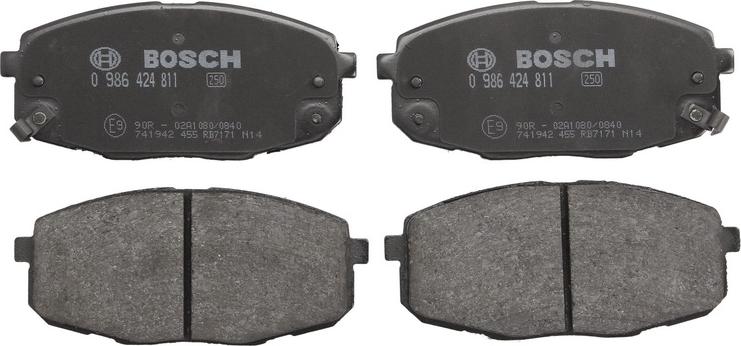 BOSCH 0 986 424 811 — Zestaw klocków hamulcowych, hamulce tarczowe