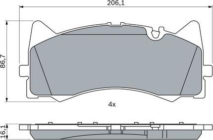 BOSCH 0 986 424 886 - Klocek hamulcowy kpl.