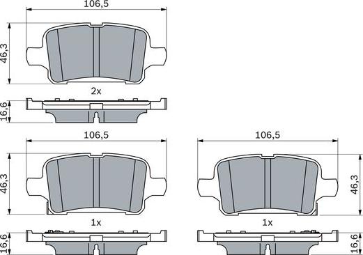 BOSCH 0 986 424 839 — Zestaw klocków hamulcowych, hamulce tarczowe