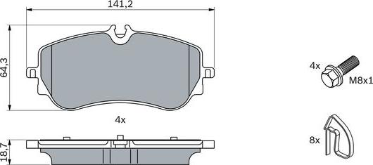 BOSCH 0 986 424 875 — Zestaw klocków hamulcowych, hamulce tarczowe