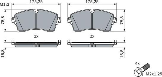 BOSCH 0 986 424 871 — Zestaw klocków hamulcowych, hamulce tarczowe