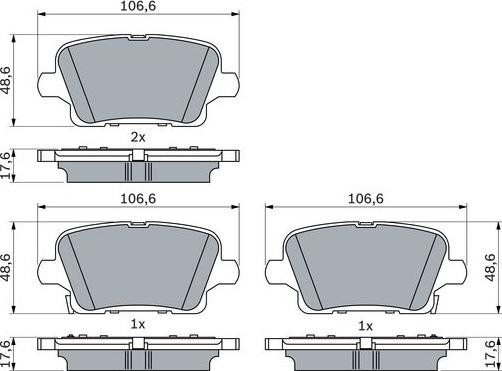 BOSCH 0 986 424 872 — Zestaw klocków hamulcowych, hamulce tarczowe
