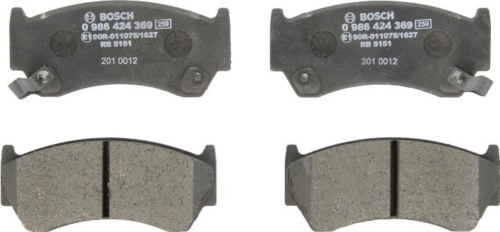 BOSCH 0 986 424 369 — Zestaw klocków hamulcowych, hamulce tarczowe