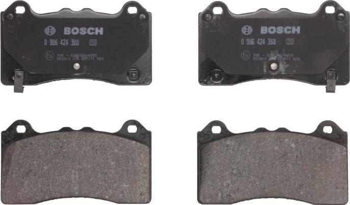 BOSCH 0 986 424 388 — Zestaw klocków hamulcowych, hamulce tarczowe