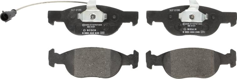 BOSCH 0 986 424 246 — Zestaw klocków hamulcowych, hamulce tarczowe