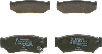 BOSCH 0 986 424 251 — Zestaw klocków hamulcowych, hamulce tarczowe