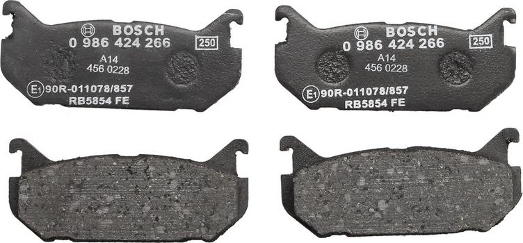 BOSCH 0 986 424 266 — Zestaw klocków hamulcowych, hamulce tarczowe