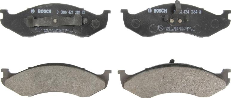 BOSCH 0 986 424 284 — Zestaw klocków hamulcowych, hamulce tarczowe