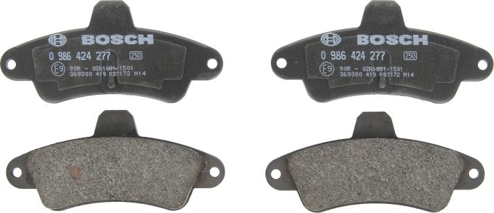 BOSCH 0 986 424 277 — Zestaw klocków hamulcowych, hamulce tarczowe