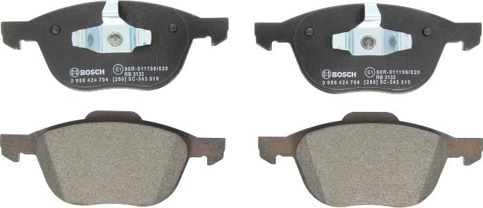 BOSCH 0 986 424 794 — Zestaw klocków hamulcowych, hamulce tarczowe