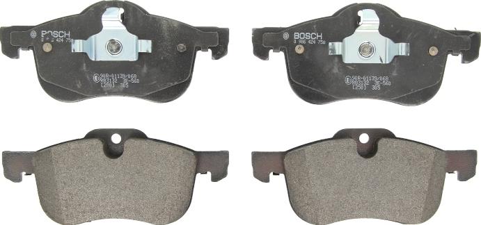 BOSCH 0 986 424 758 — Zestaw klocków hamulcowych, hamulce tarczowe