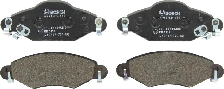 BOSCH 0 986 424 788 — Zestaw klocków hamulcowych, hamulce tarczowe