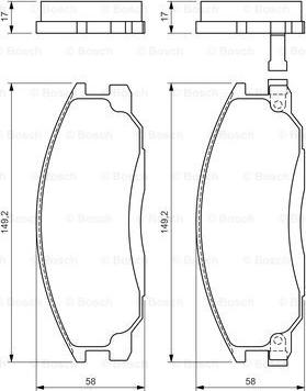 BOSCH 0 986 424 729 - Zestaw klocków hamulcowych, hamulce tarczowe