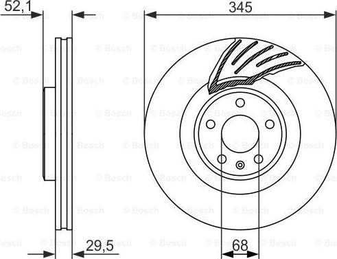 BOSCH 0 986 479 590 - TARCZA HAM. AUDI P. A4-A5-Q5 2.0-4.2 FSI QUATTRO 07-11