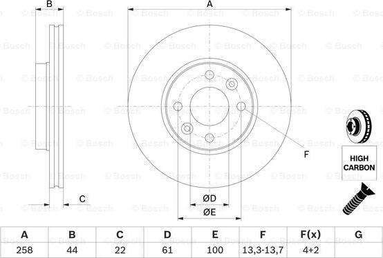 BOSCH 0 986 479 C17 - Tarcza hamulcowa
