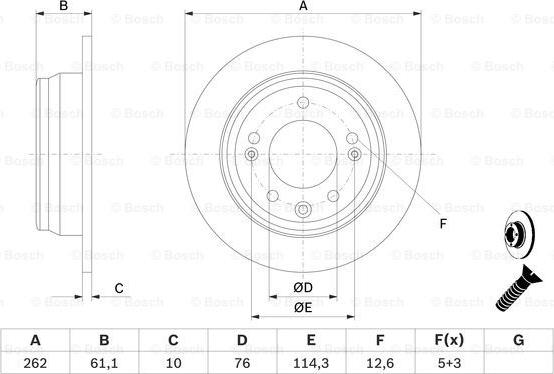 BOSCH 0 986 479 C14 - Tarcza hamulcowa