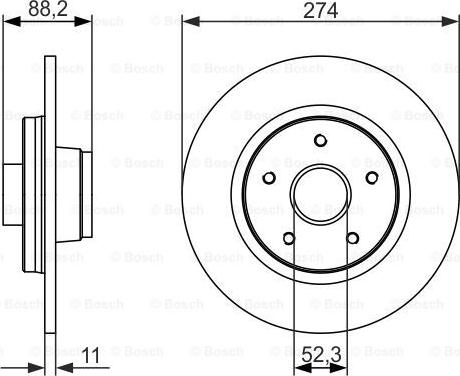 BOSCH 0 986 479 695 - Tarcza hamulcowa