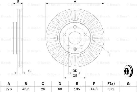 BOSCH 0 986 479 643 - TARCZA HAM. OPEL P. ASTRA 09-